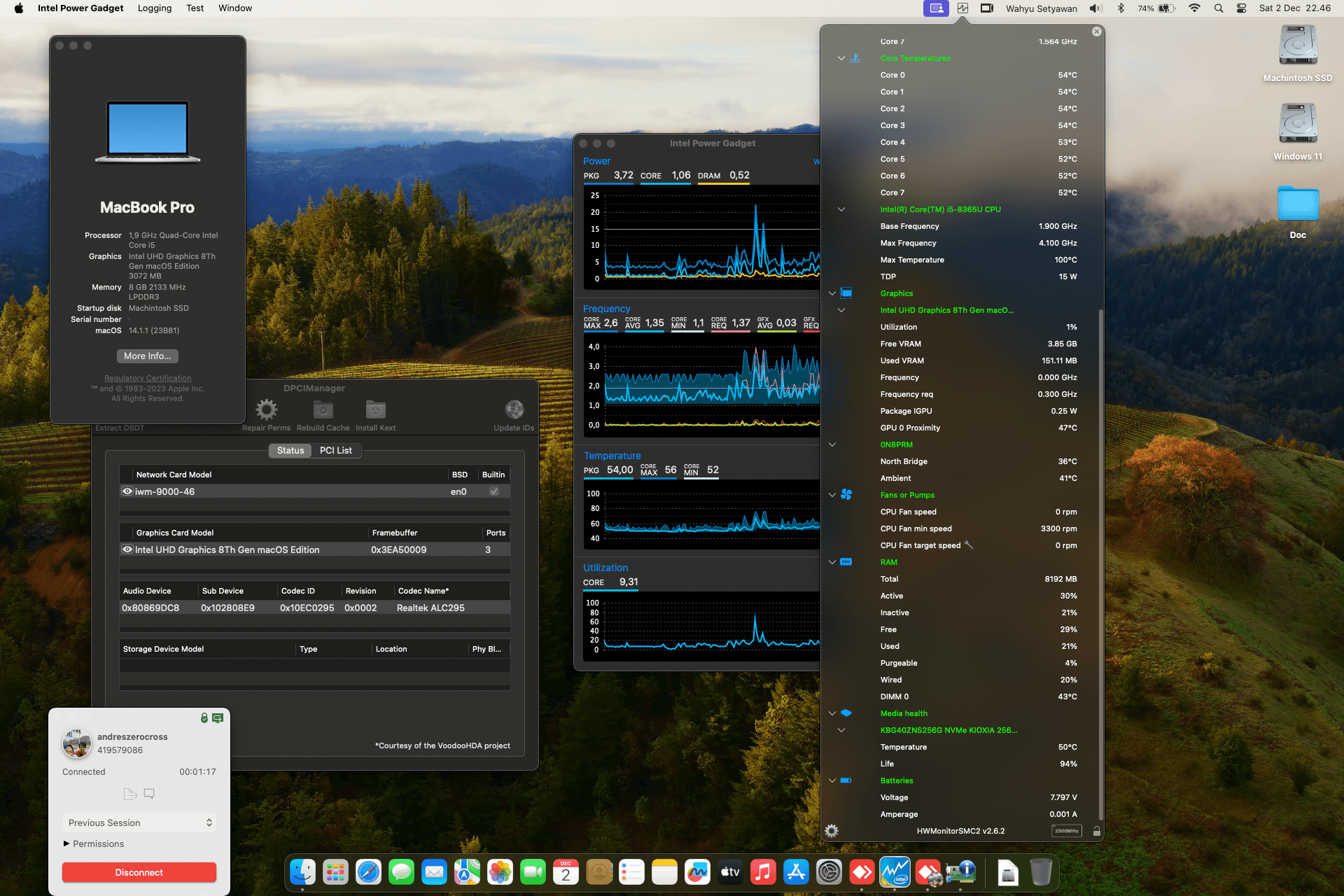 Success Hackintosh macOS Sonoma 14.1.1 Build 23B81 in Dell Latitude 7200 Tablet 2 In 1